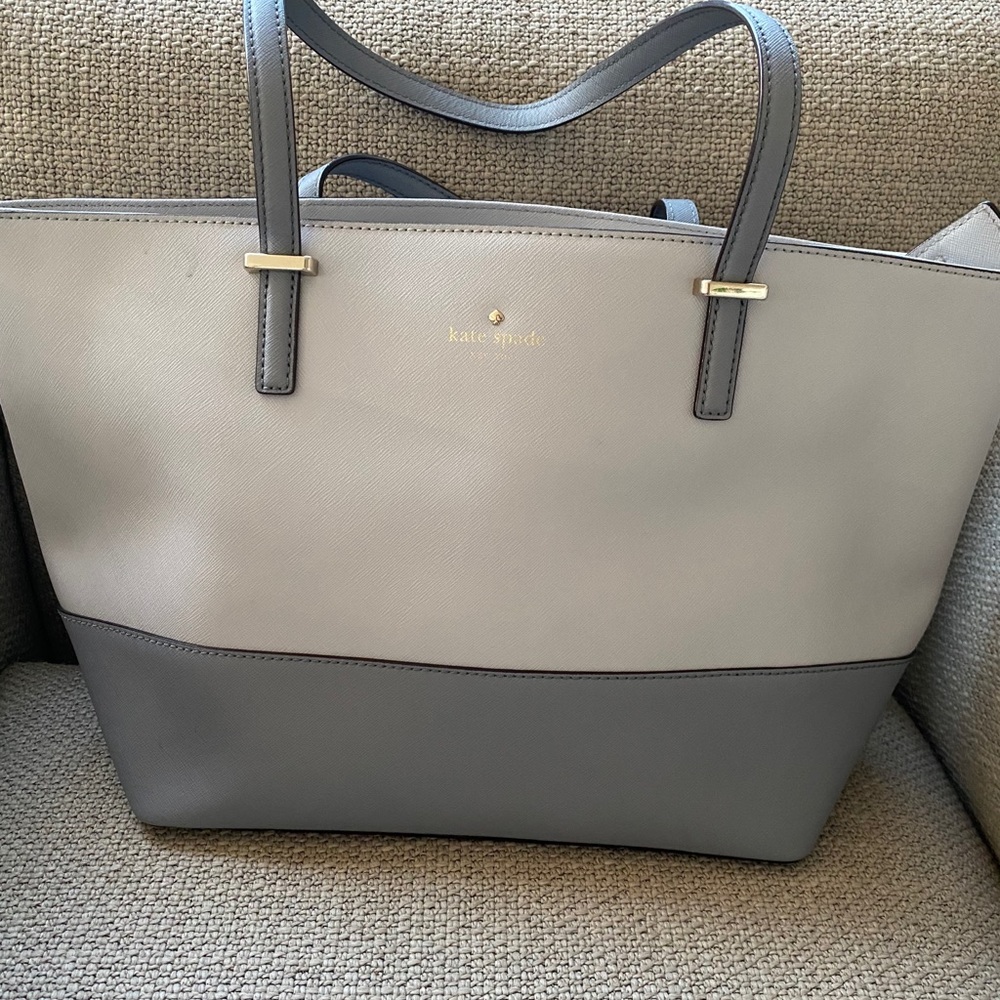 Kate Spade Two-Tone Gray and Cream Shoulder Bag
